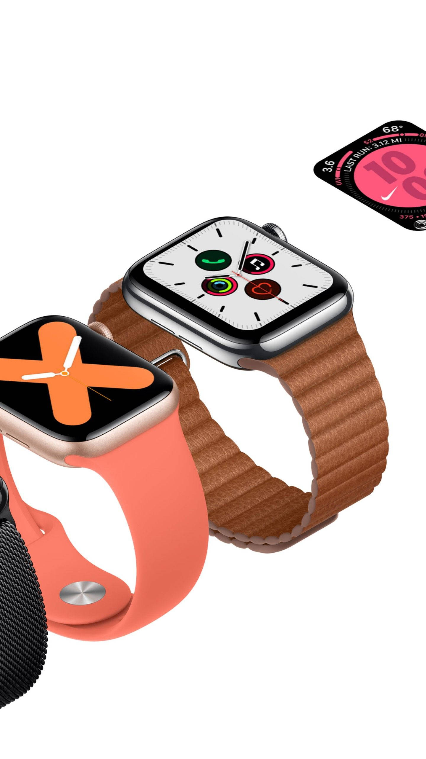 Apple Watch 鲑鱼粉橡胶表带 壁紙