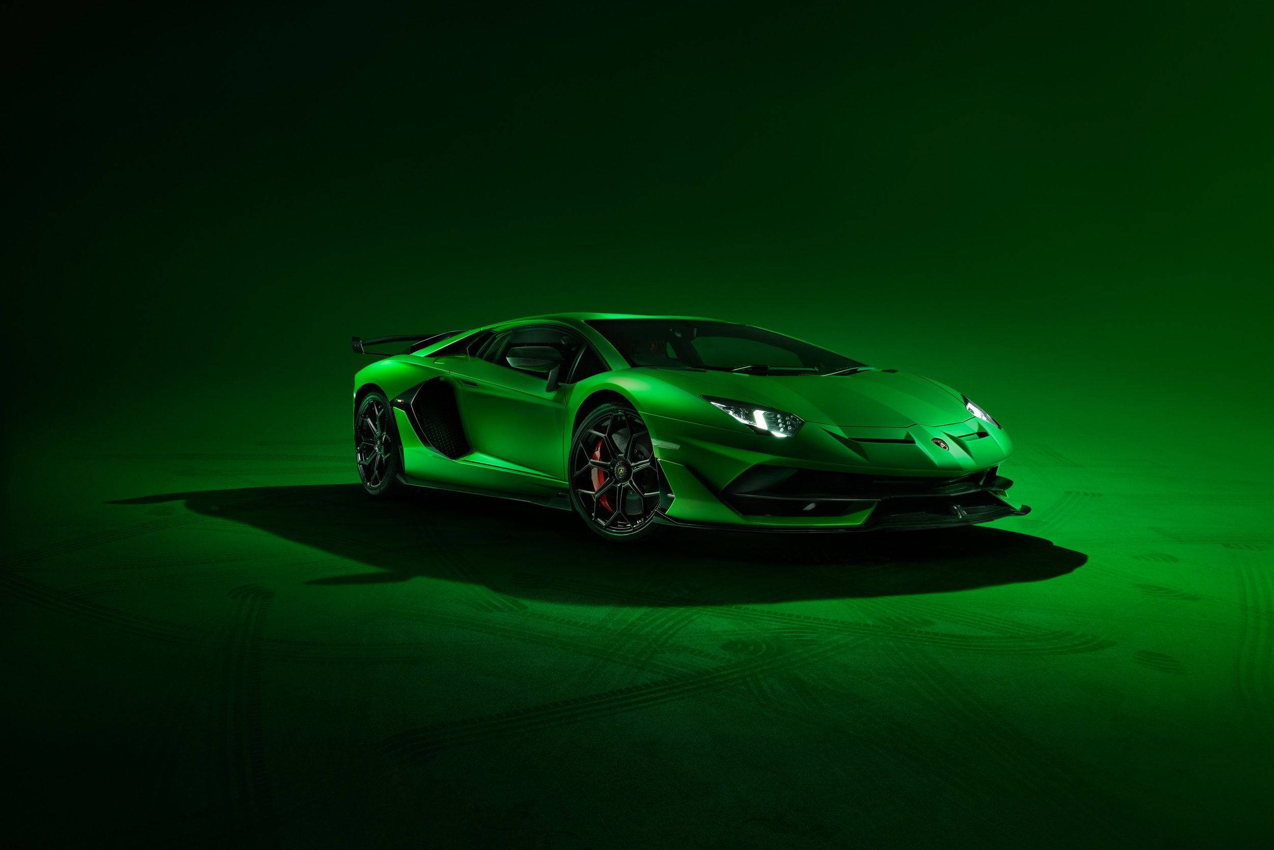 綠色藍寶堅尼Aventador超級跑車 壁紙