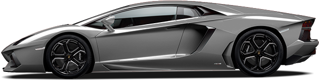 银色兰博基尼Aventador侧面视角 壁紙