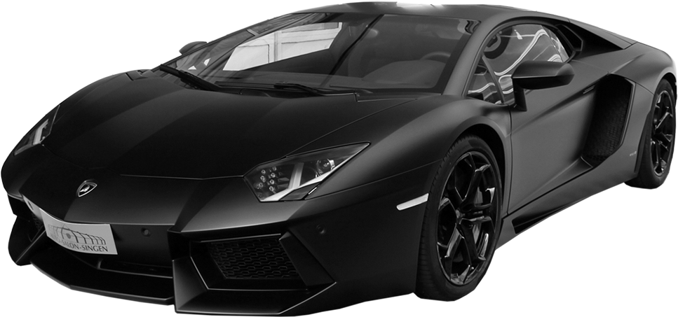 黑色藍寶堅尼Aventador側面視圖 壁紙