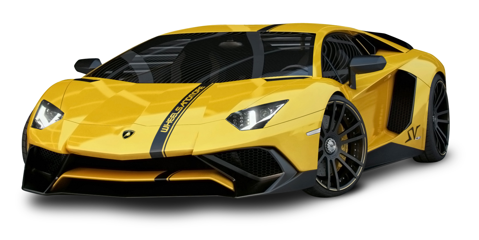 黃色藍寶堅尼Aventador S V 壁紙