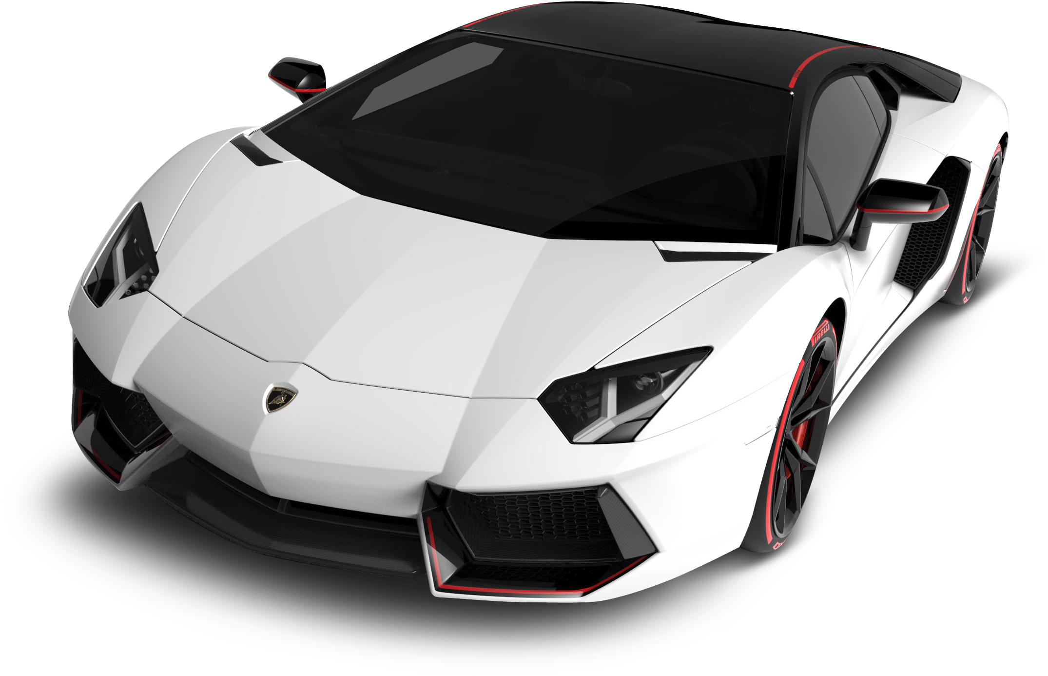 白色藍寶堅尼Aventador S V J斜角視圖 壁紙