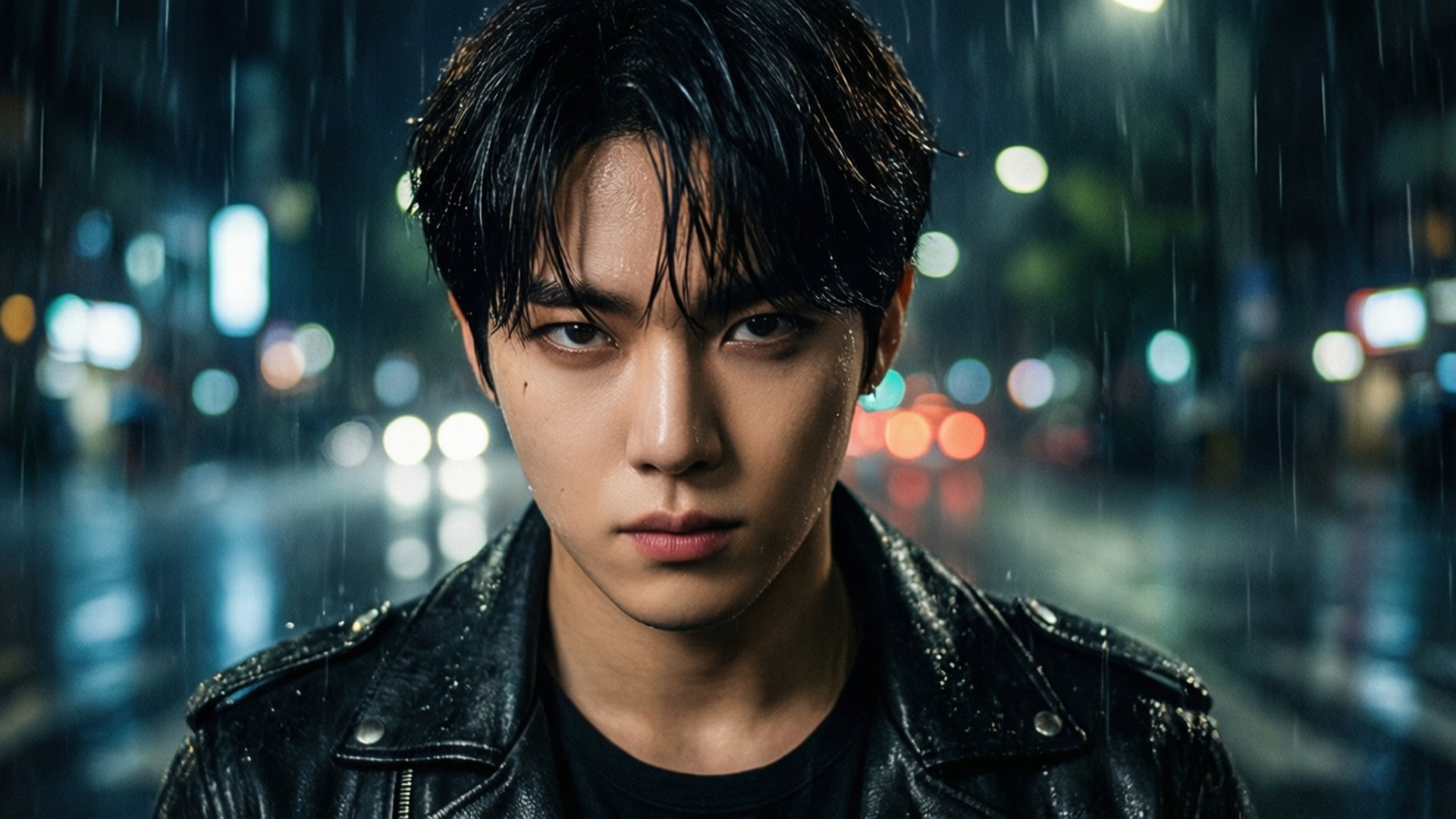Bang Chan 雨中皮革 壁紙