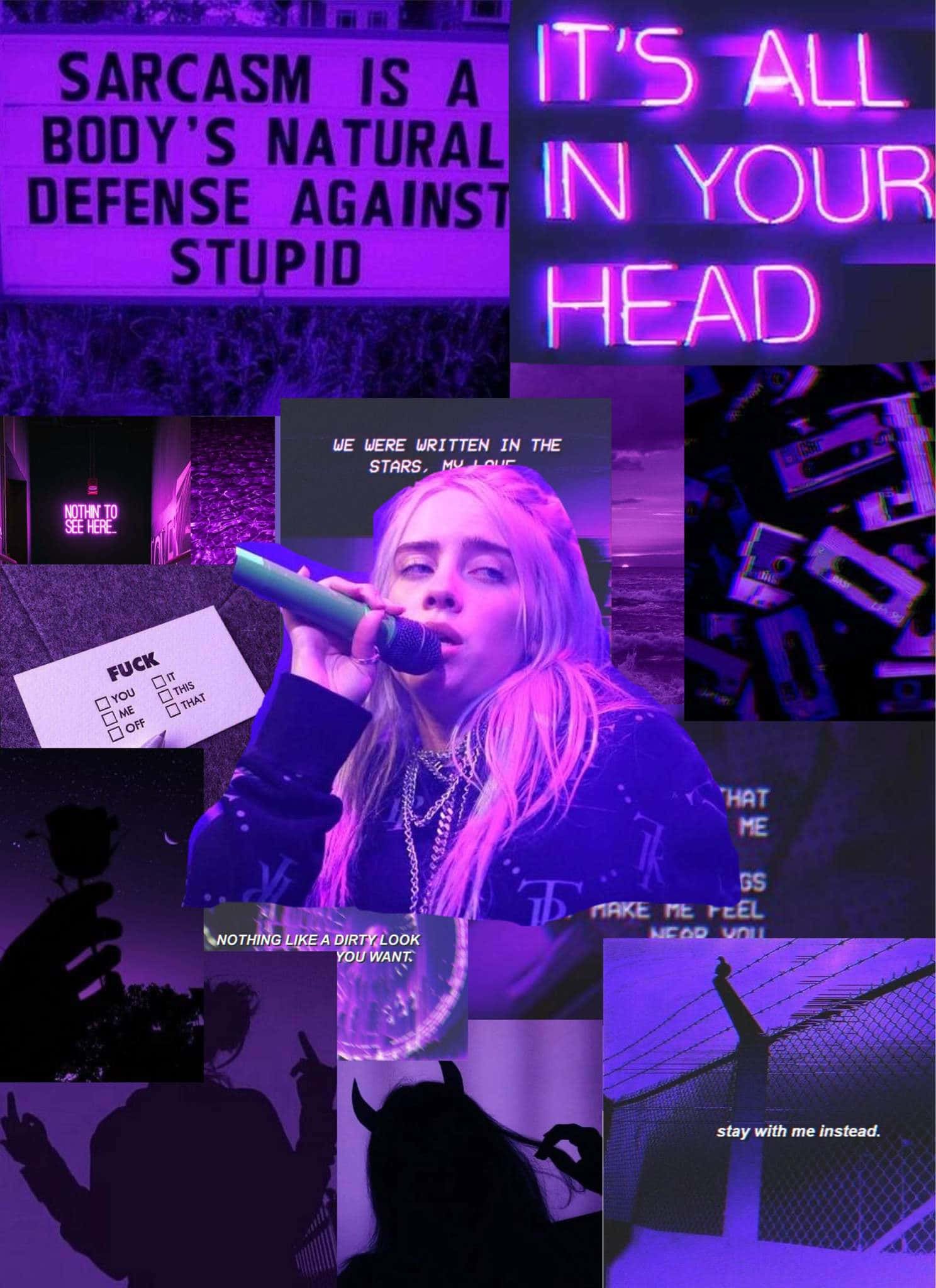 Billie Eilish 在紫色中展現迷人風采 壁紙