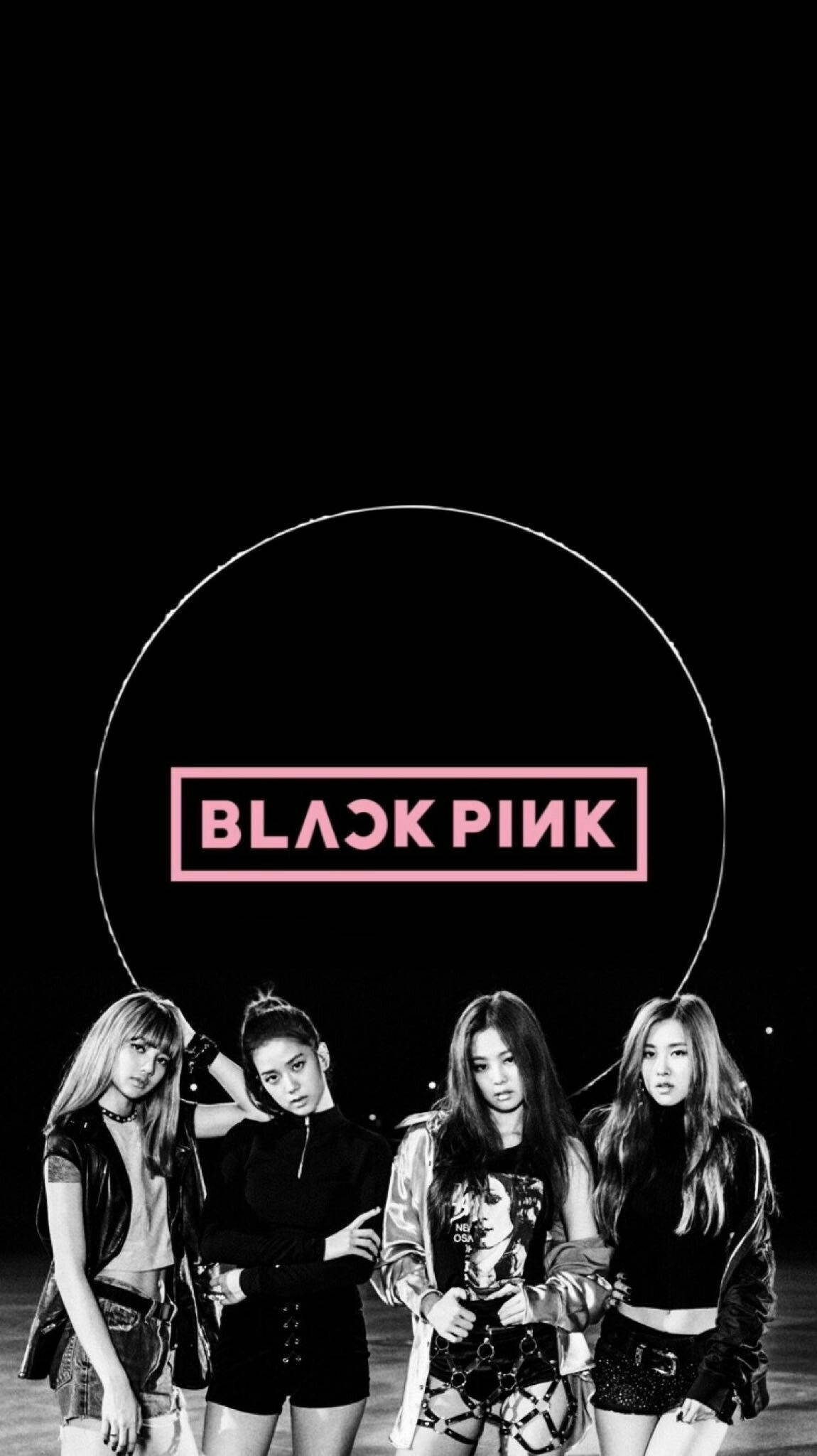 Blackpink 成員與標誌在圓環中 壁紙