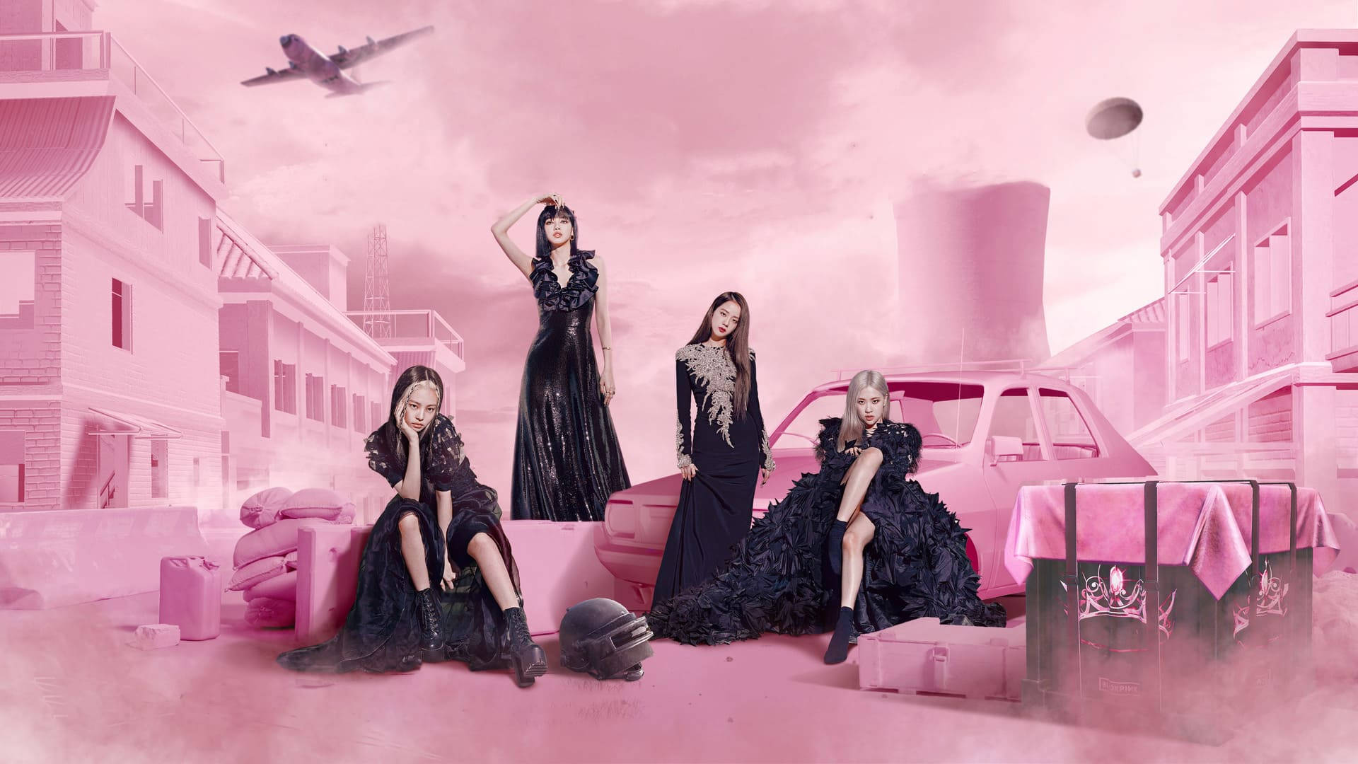 Blackpink黑色洋裝桌布 壁紙