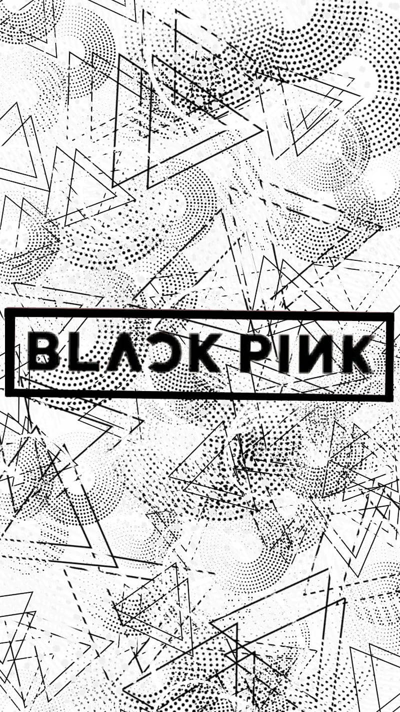 Blackpink标志黑底白纹 壁紙