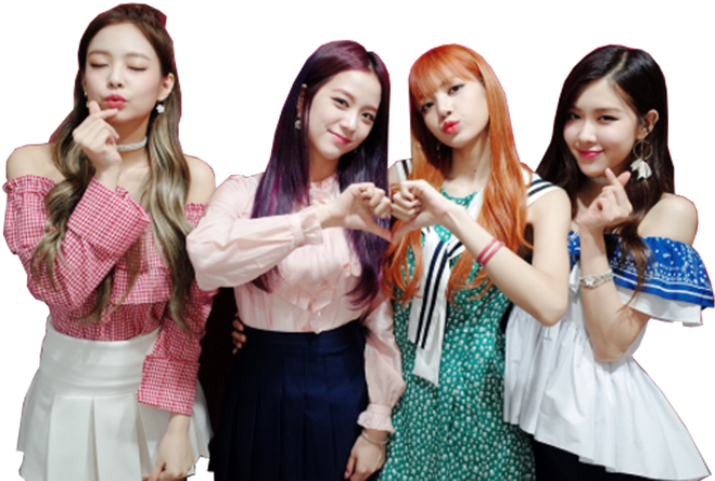 BLACKPINK 成員擺出可愛姿勢 壁紙