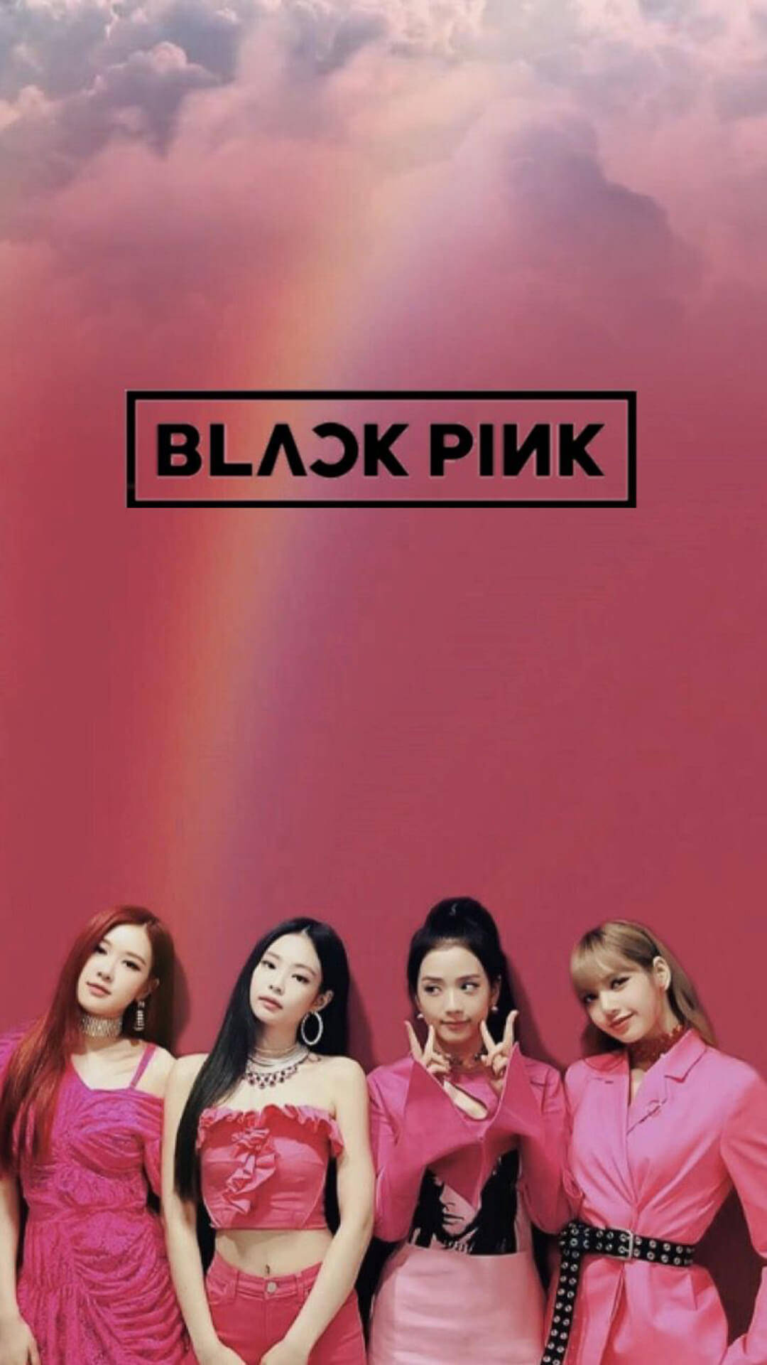 Blackpink 標誌與彩虹 壁紙