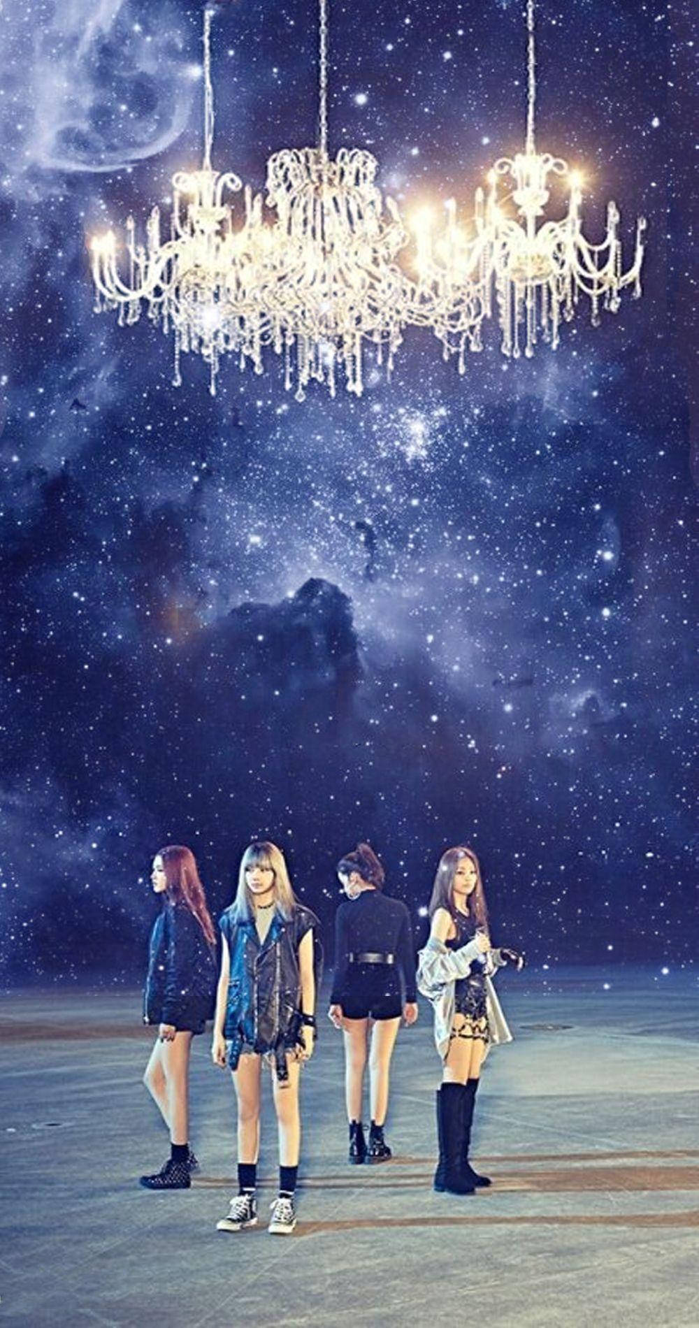 BLACKPINK 的 Whistle 與吊燈在銀河中閃耀 壁紙