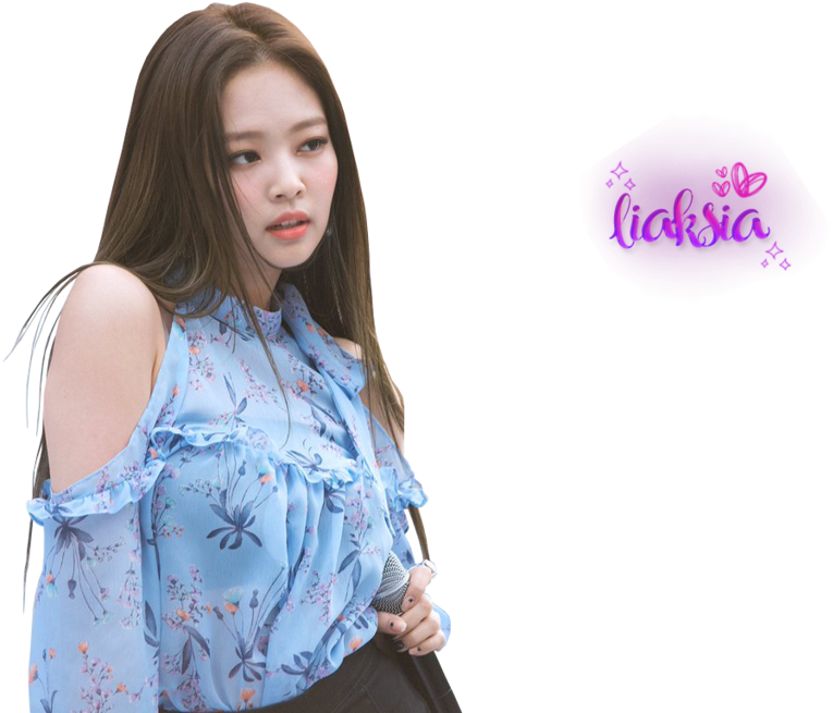 Blackpink 成员蓝色花卉上衣 壁紙