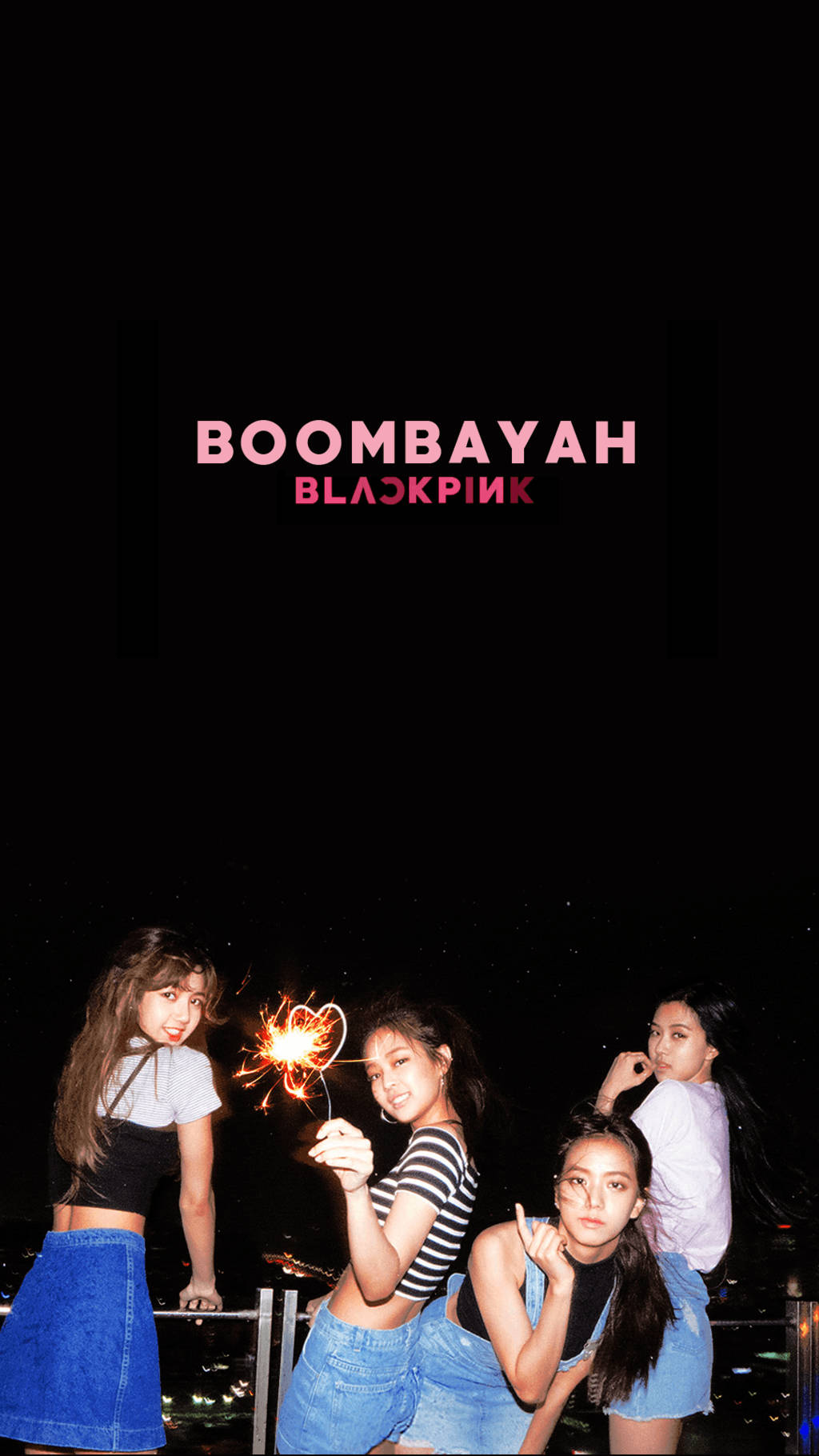 Blackpink 女孩之夜，帶有 Boombayah Blackpink 文字的桌布