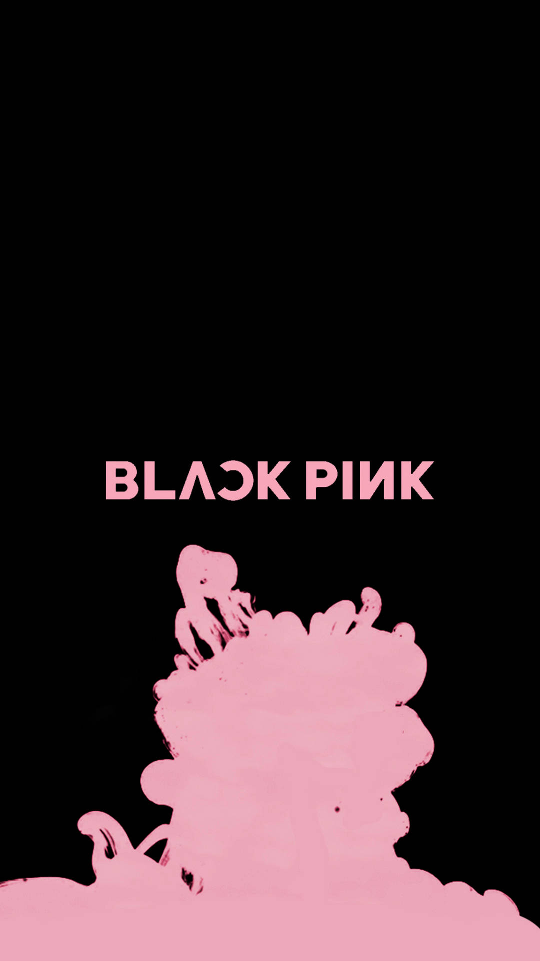 黑色背景、粉色標誌與抽象極簡圖形的BLACKPINK桌布
