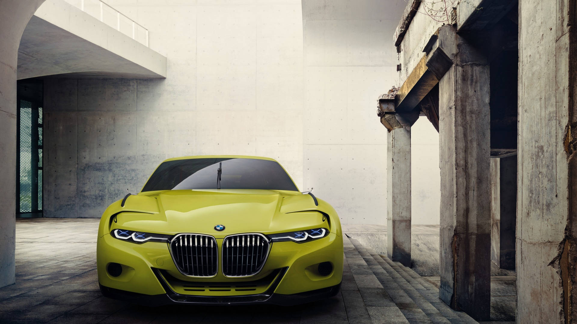 黃色 BMW 3.0 CSL 全高清 壁紙