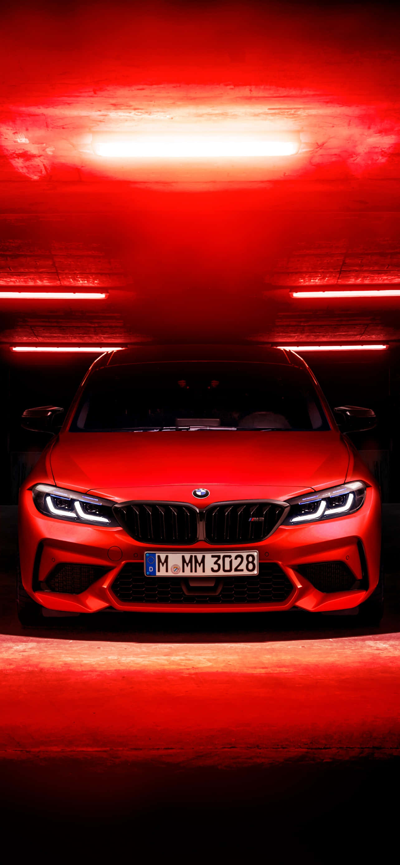 BMW 亮紅色背景 壁紙