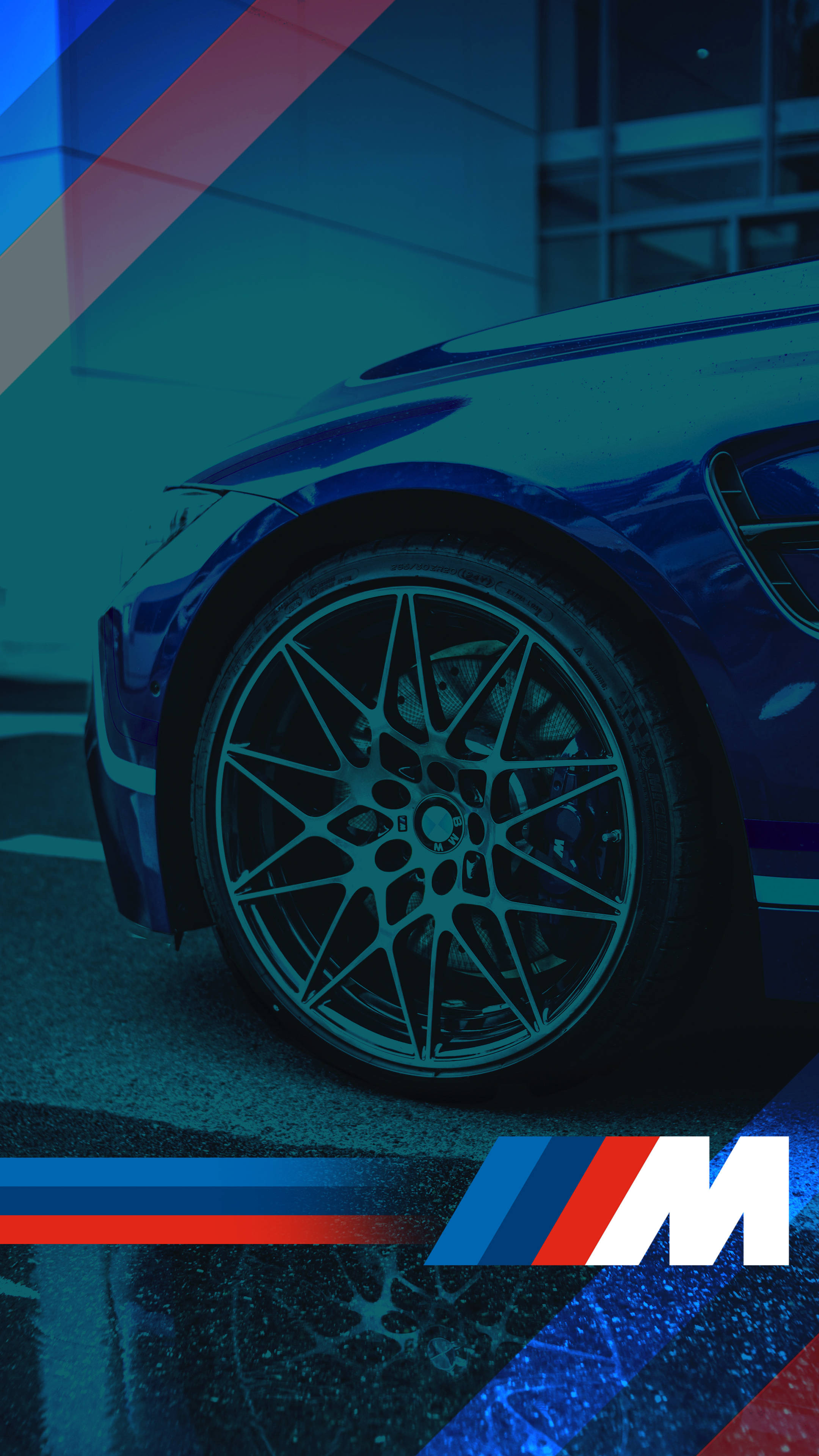 藍色車胎 BMW M 標誌 壁紙