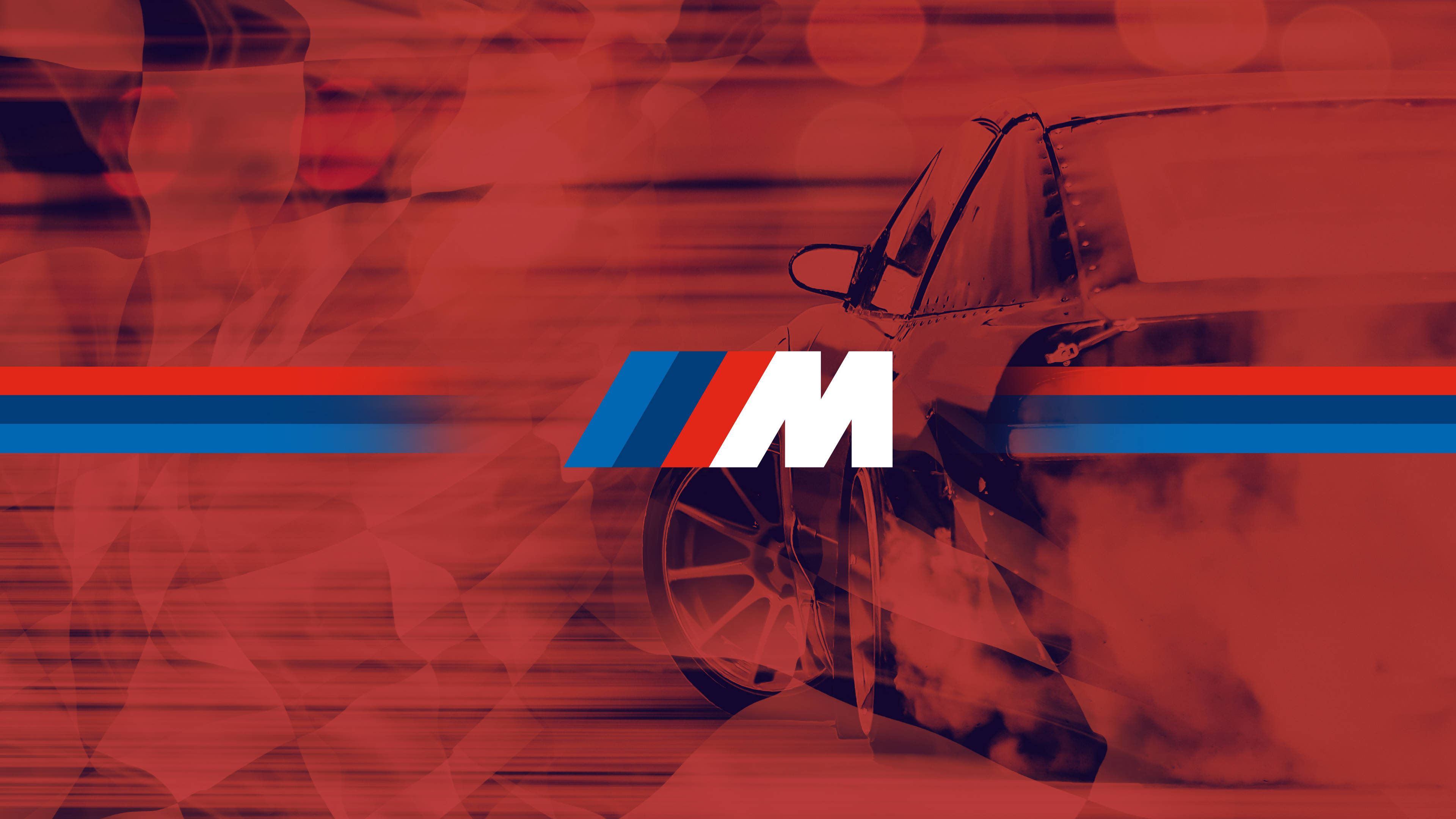紅色汽車煙霧 BMW M 標誌 壁紙