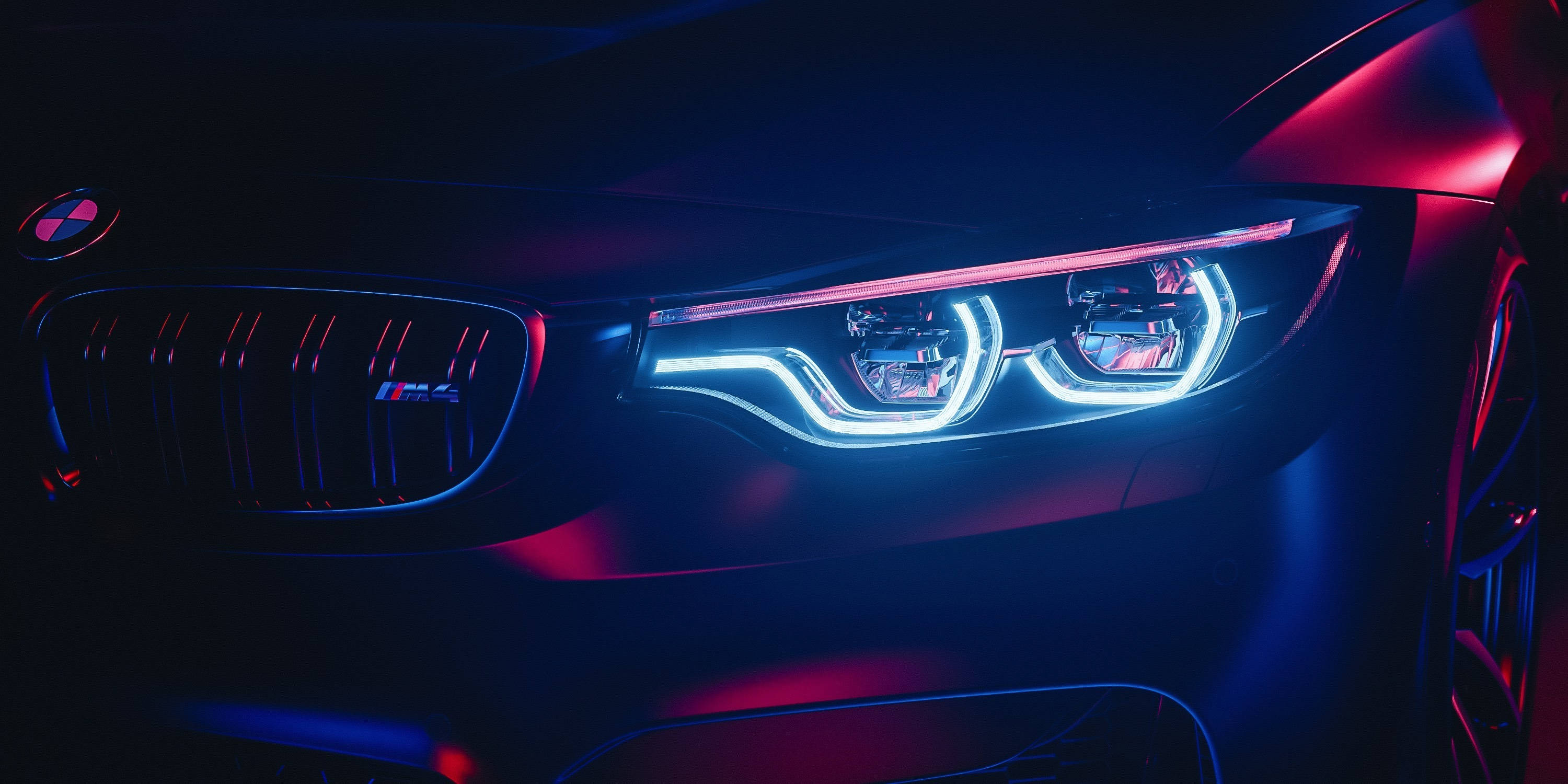 BMW M4 頭燈 Full HD 高畫質 壁紙