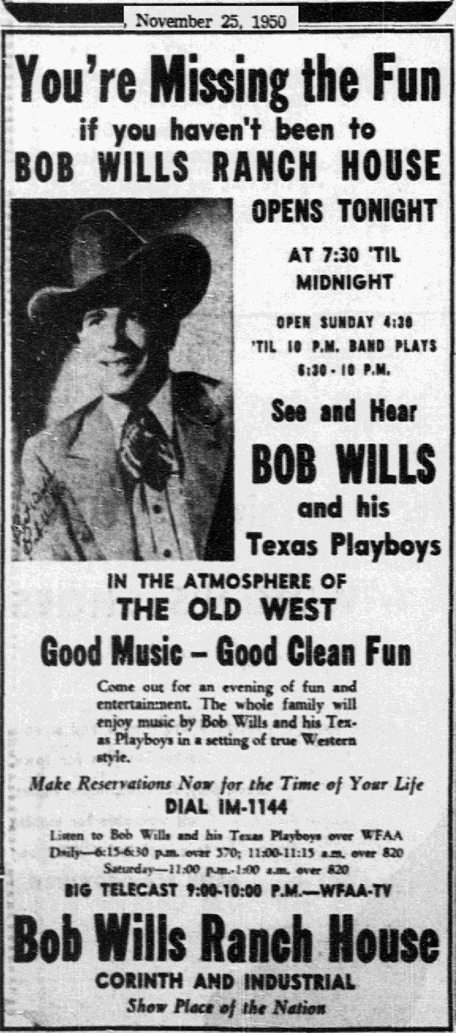 Bob Wills 与 Texas Playboys 复古报纸 壁紙