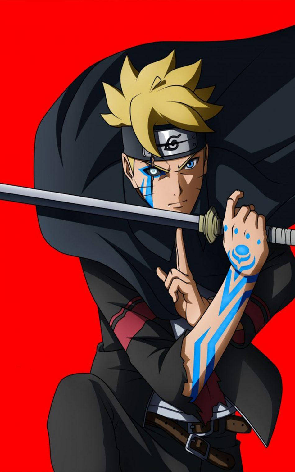 Boruto 紅色背景 火影忍者 手機桌布 壁紙