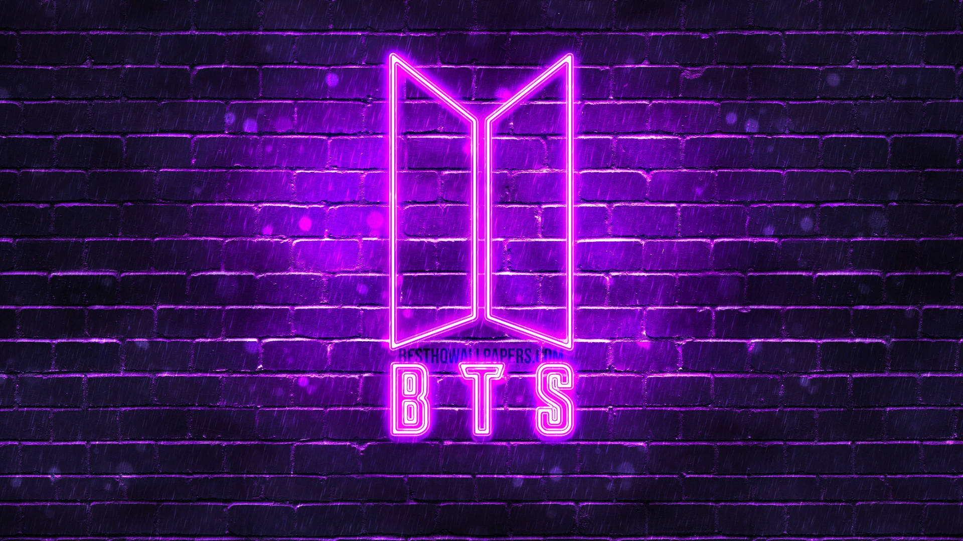 BTS紫色磚牆美學桌布 壁紙