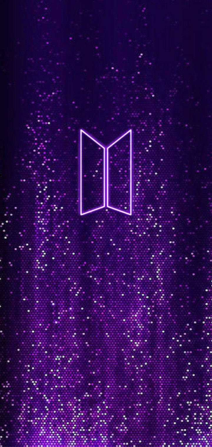霓虹紫BTS標誌 壁紙