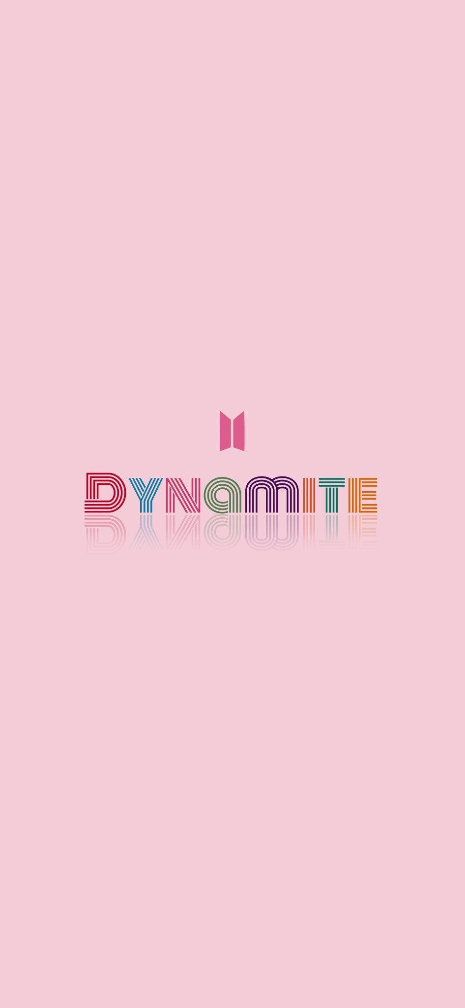 簡約粉紅BTS Dynamite標誌 壁紙