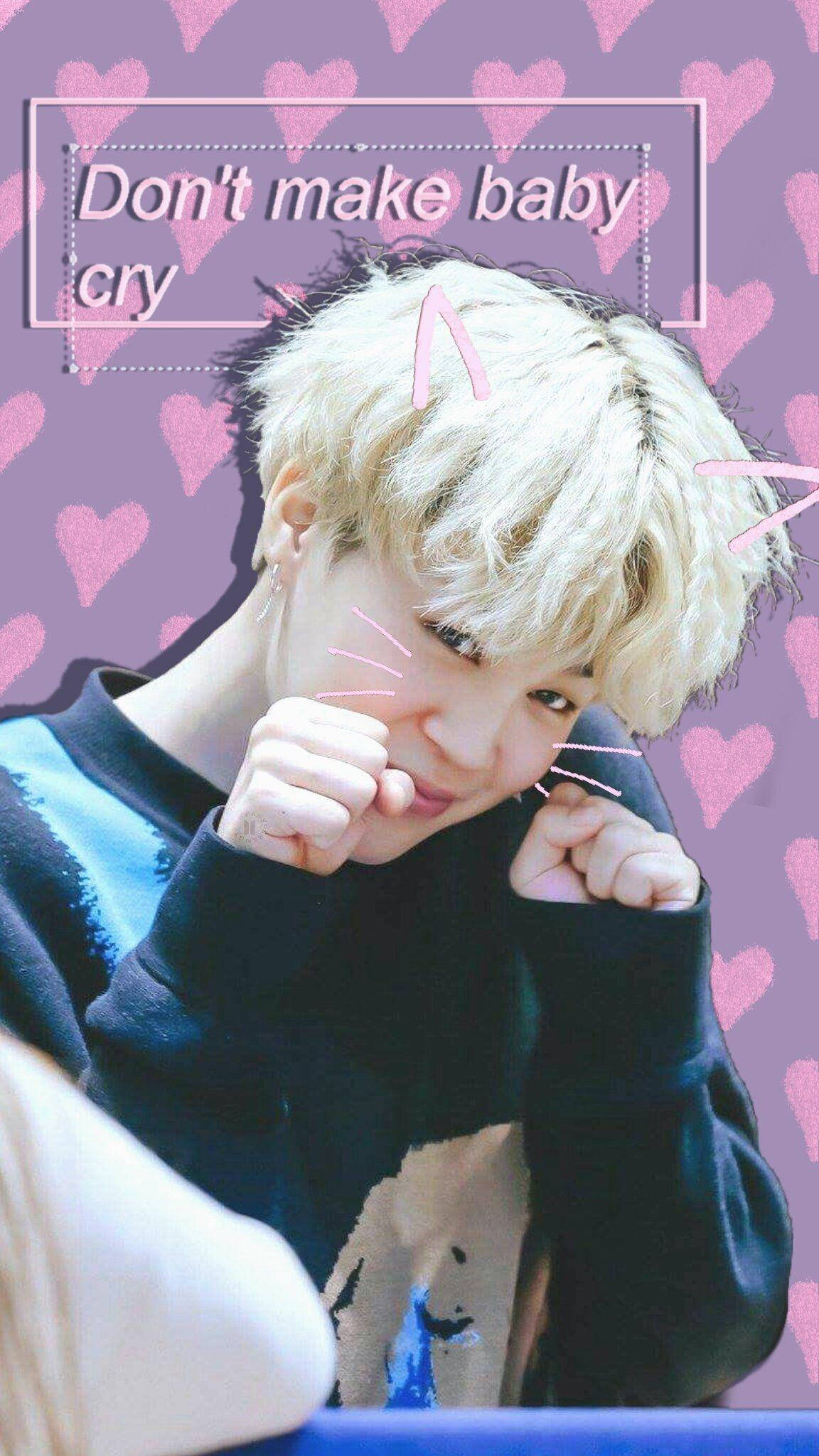 可愛的BTS Jimin貓咪編輯 壁紙