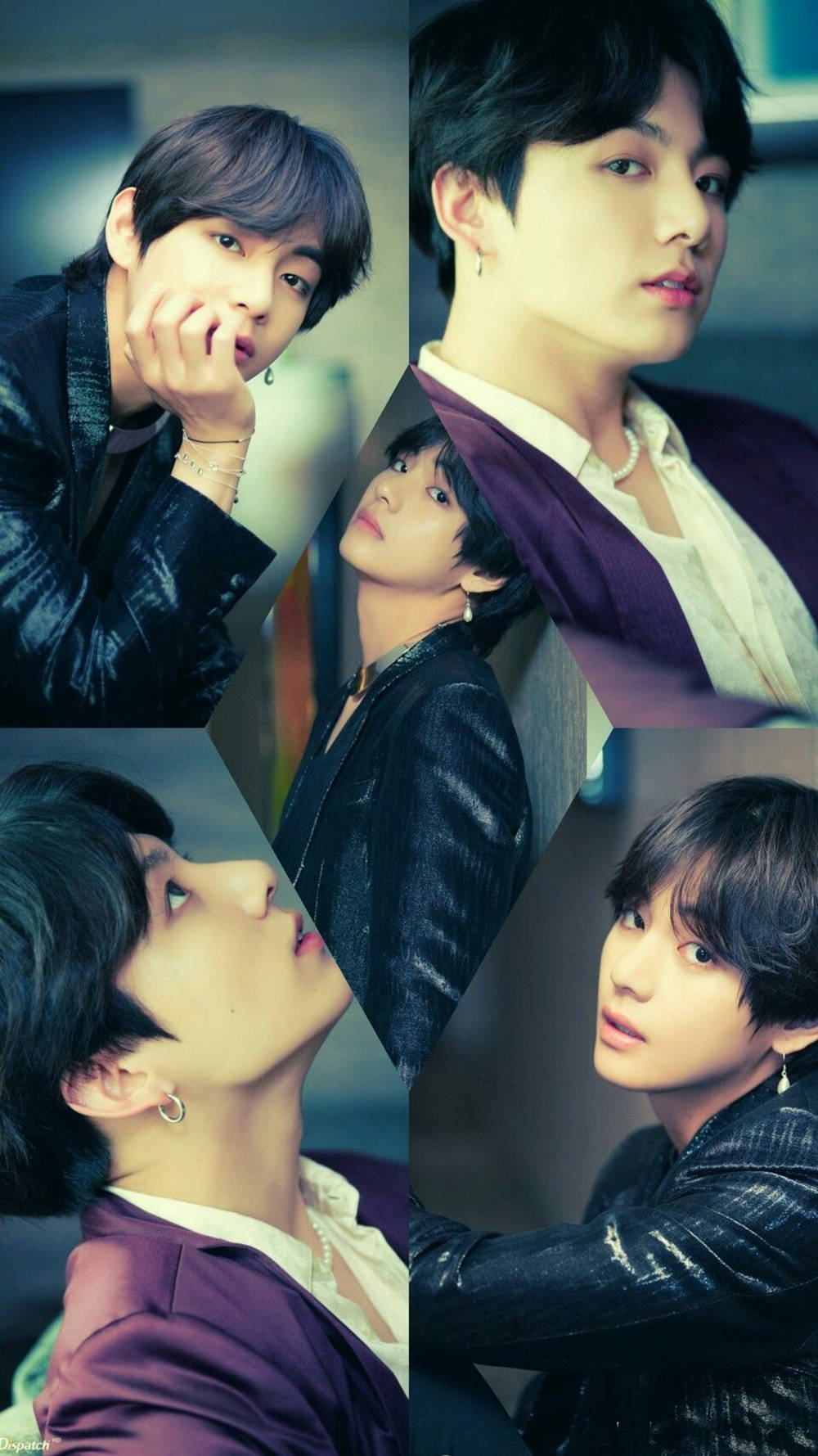 BTS JK 與 V 拼貼藝術 壁紙
