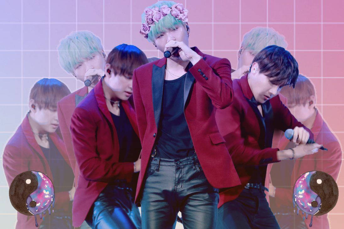 BTS 粉色粉絲藝術 壁紙