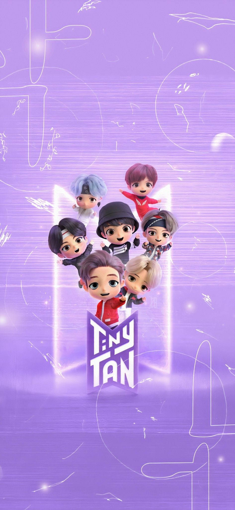 BTS TinyTan 淡紫肖像 壁紙