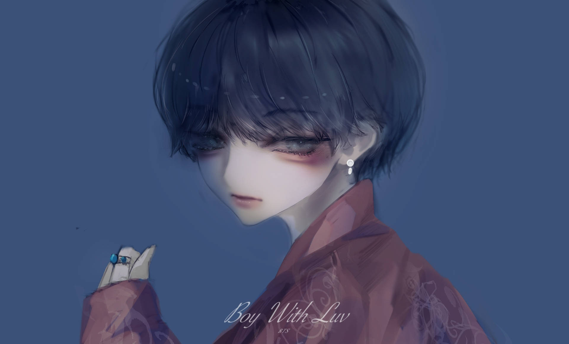 美學風格的BTS V動漫藝術 壁紙