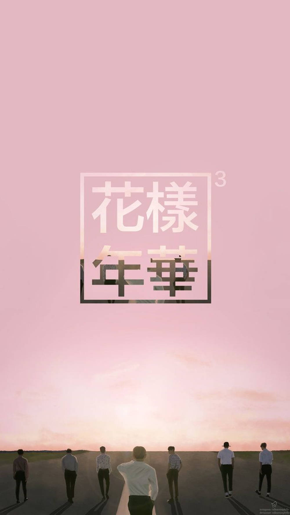 時尚粉色BTS手機螢幕海報 壁紙