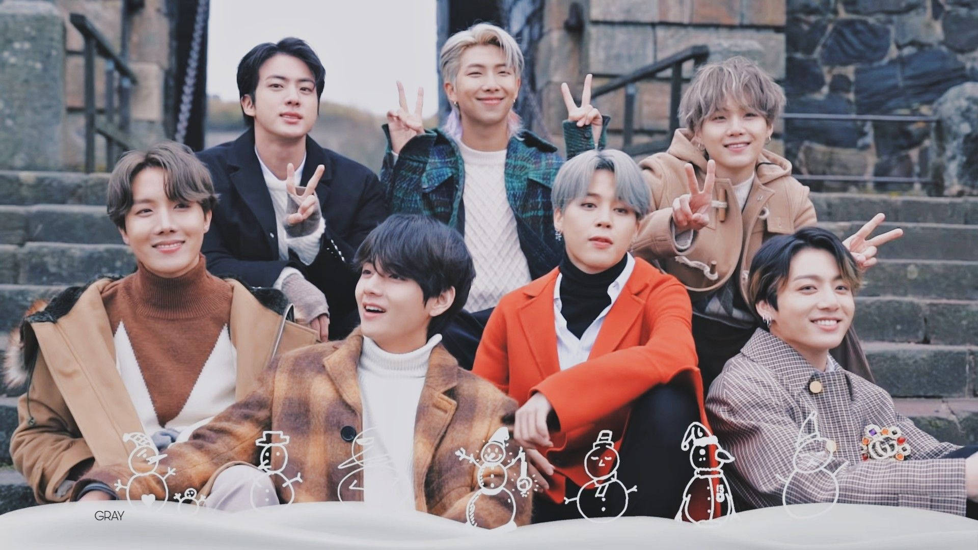BTS 雪人桌面壁纸 壁紙