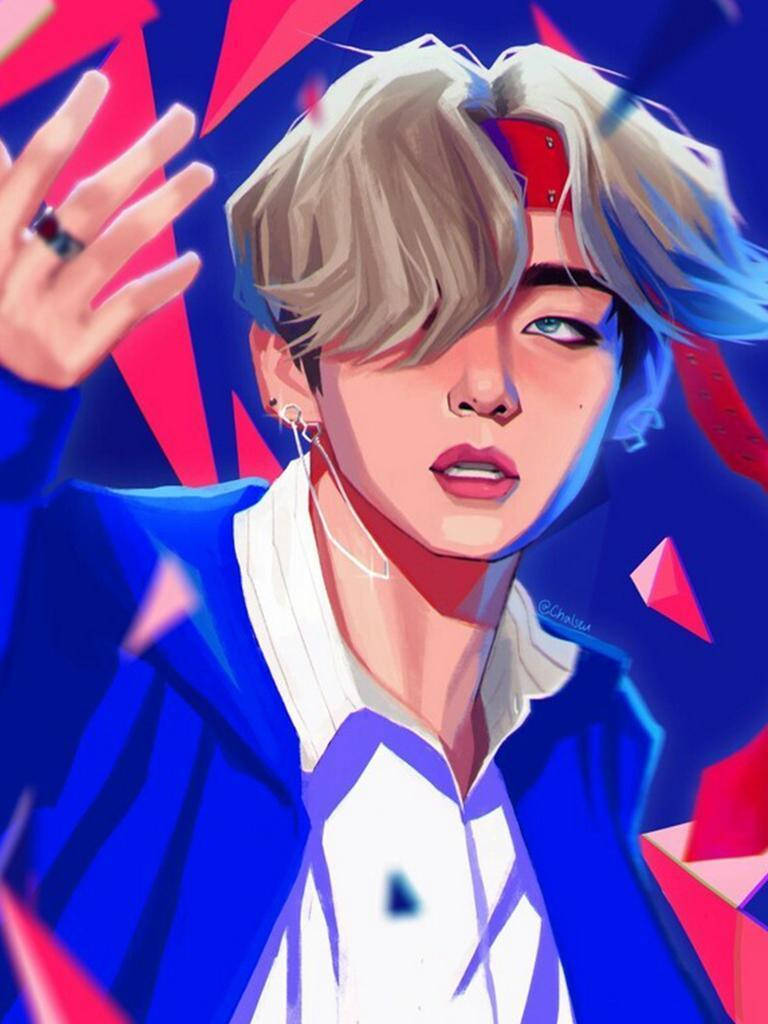 BTS 動漫泰亨向量藝術 壁紙