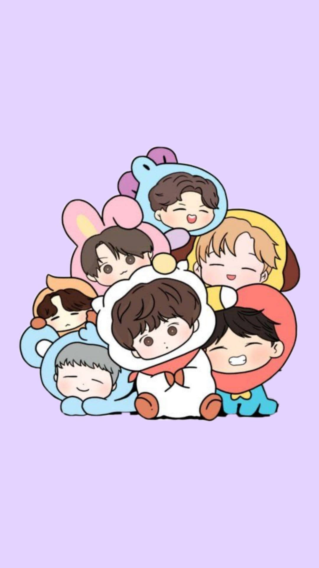 BTS 小可愛疊疊樂 壁紙