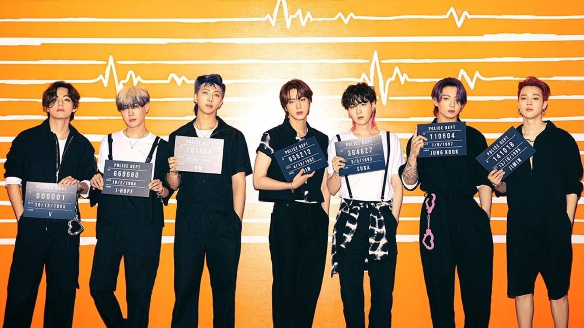 BTS 成员嫌疑人立牌桌面壁纸 壁紙