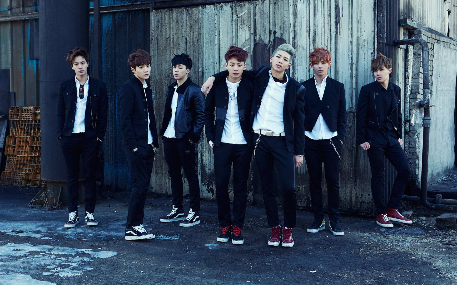 BTS團體照《Skool Luv Affair》 壁紙