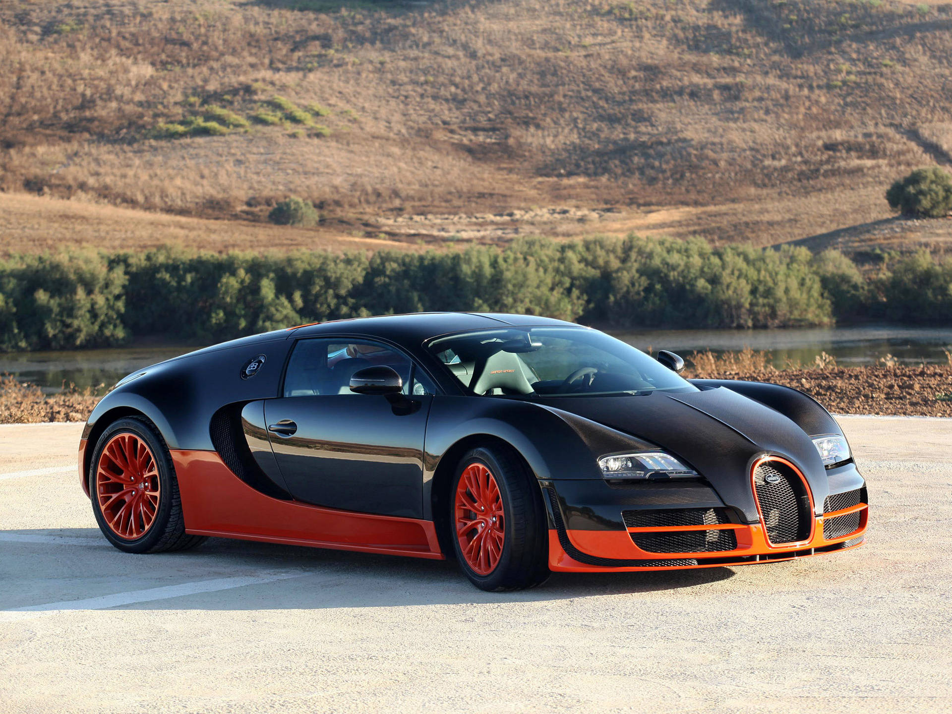 Bugatti Veyron 戶外停車桌布