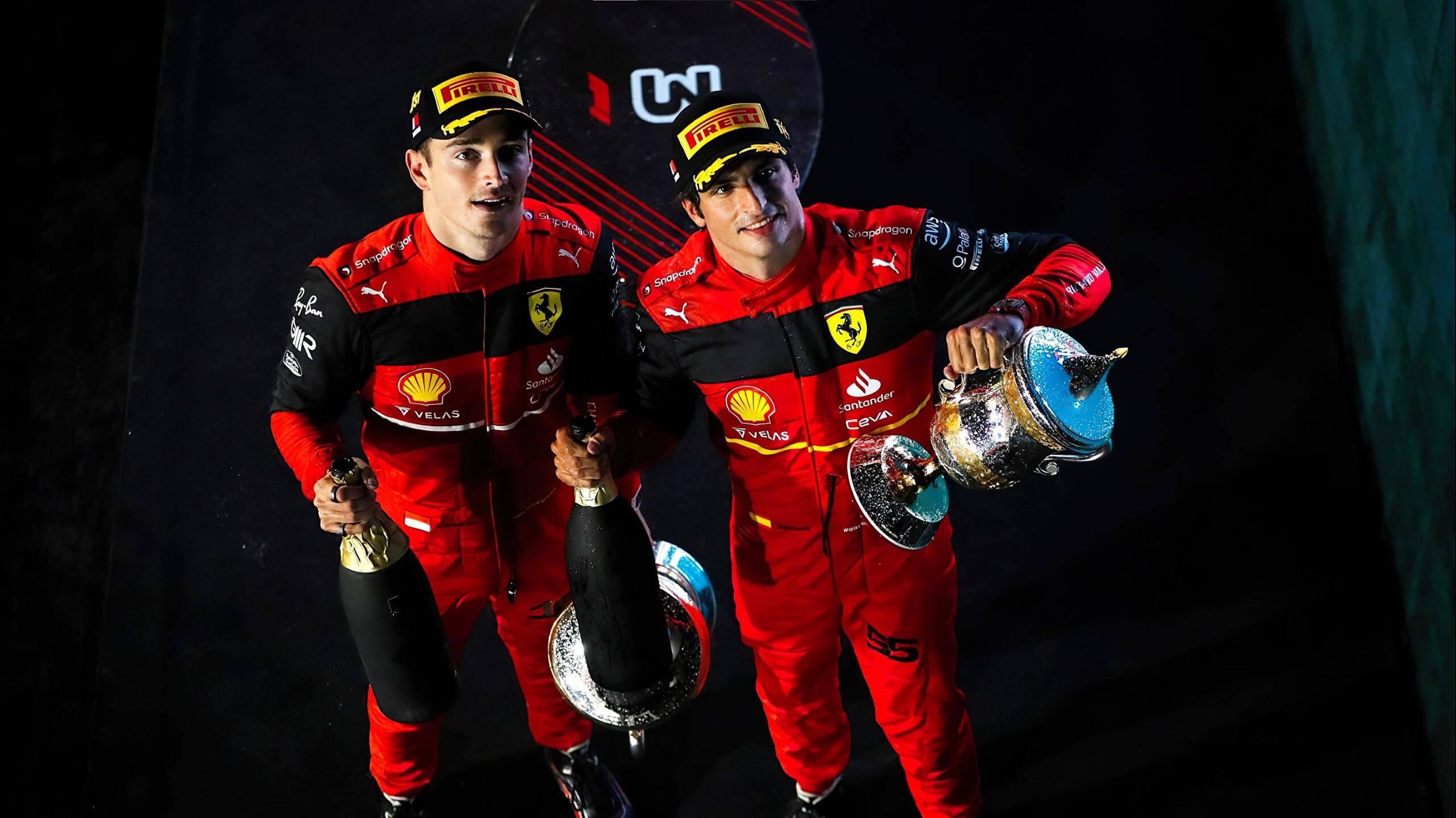 Charles Leclerc Carlos Sainz 獎盃 壁紙