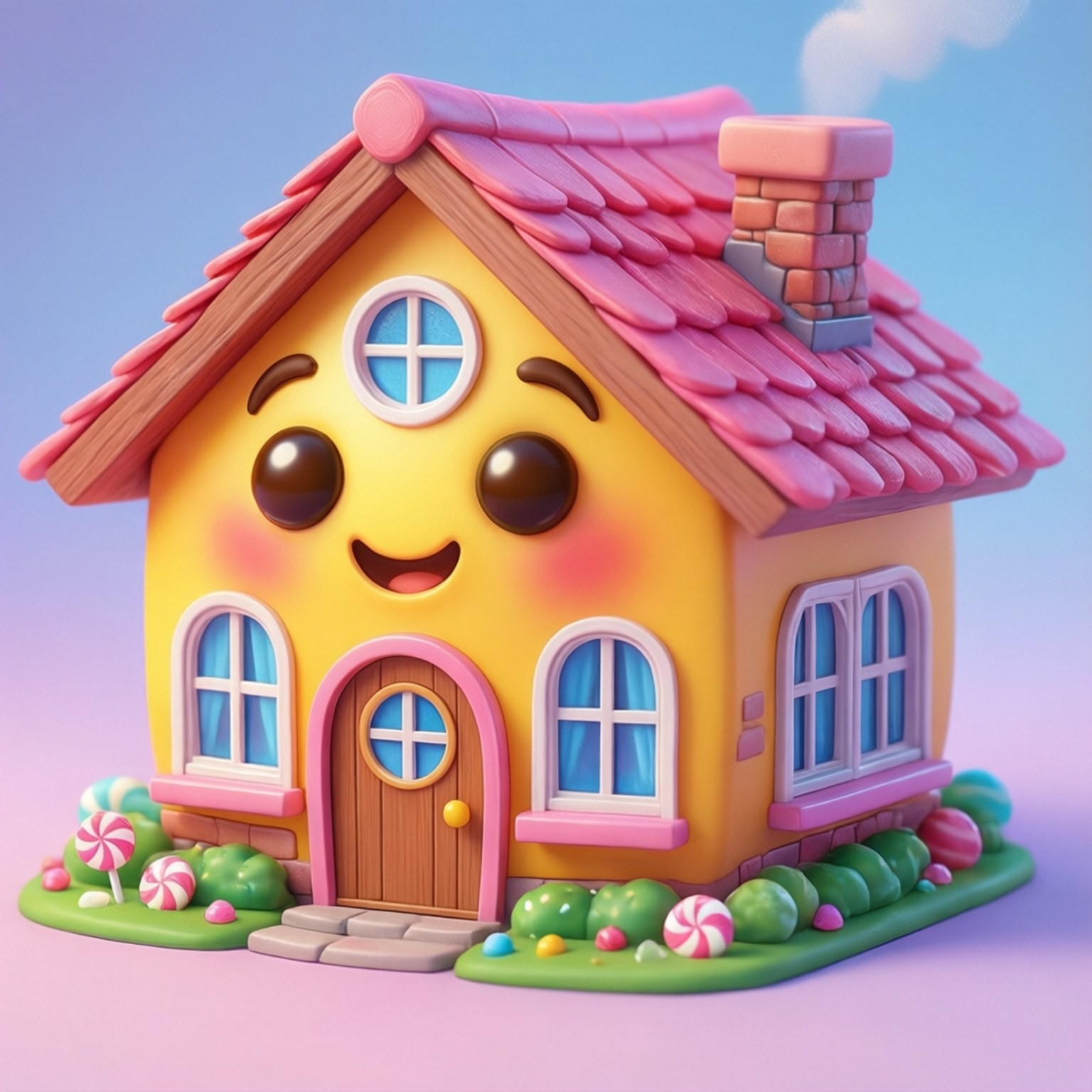 Chibi 房屋表情符號 壁紙