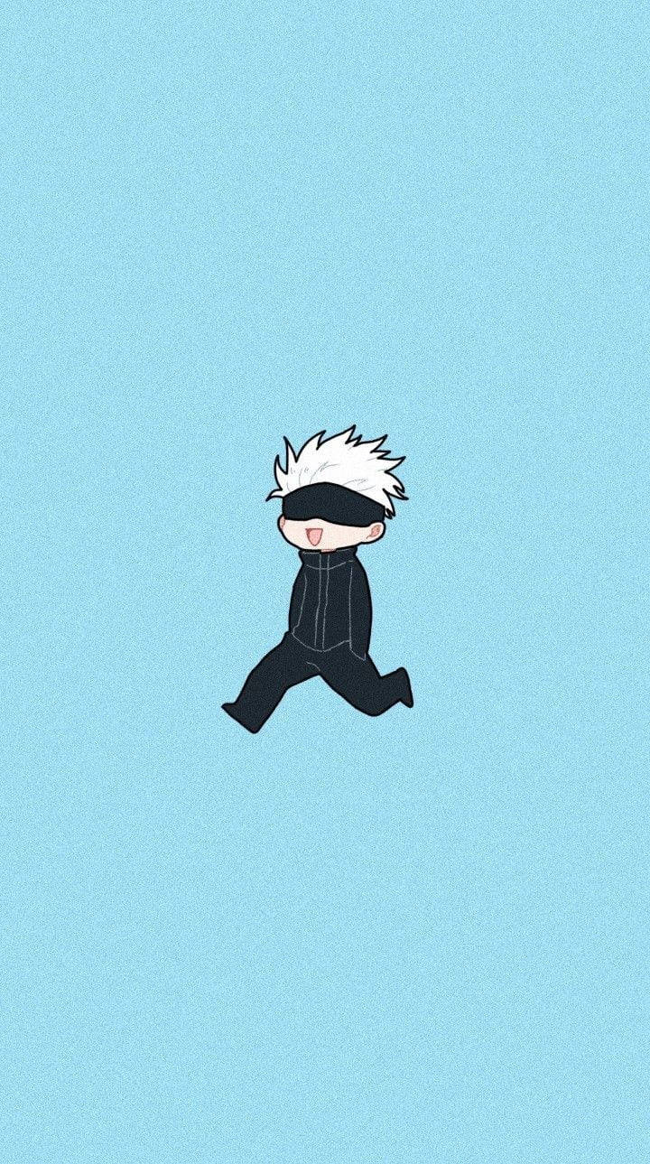 Chibi 五条悟走路 咒術迴戰 iPhone 壁紙