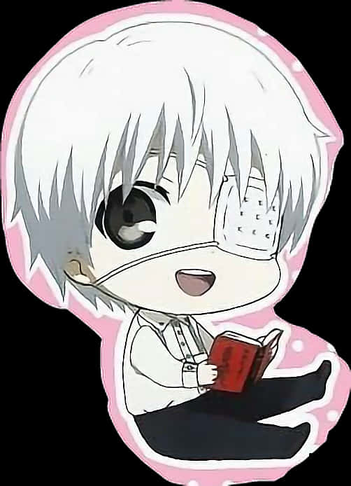 Chibi Kaneki 讀書貼紙 壁紙