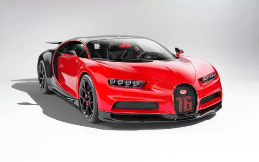 红色布加迪Chiron 4K 壁紙