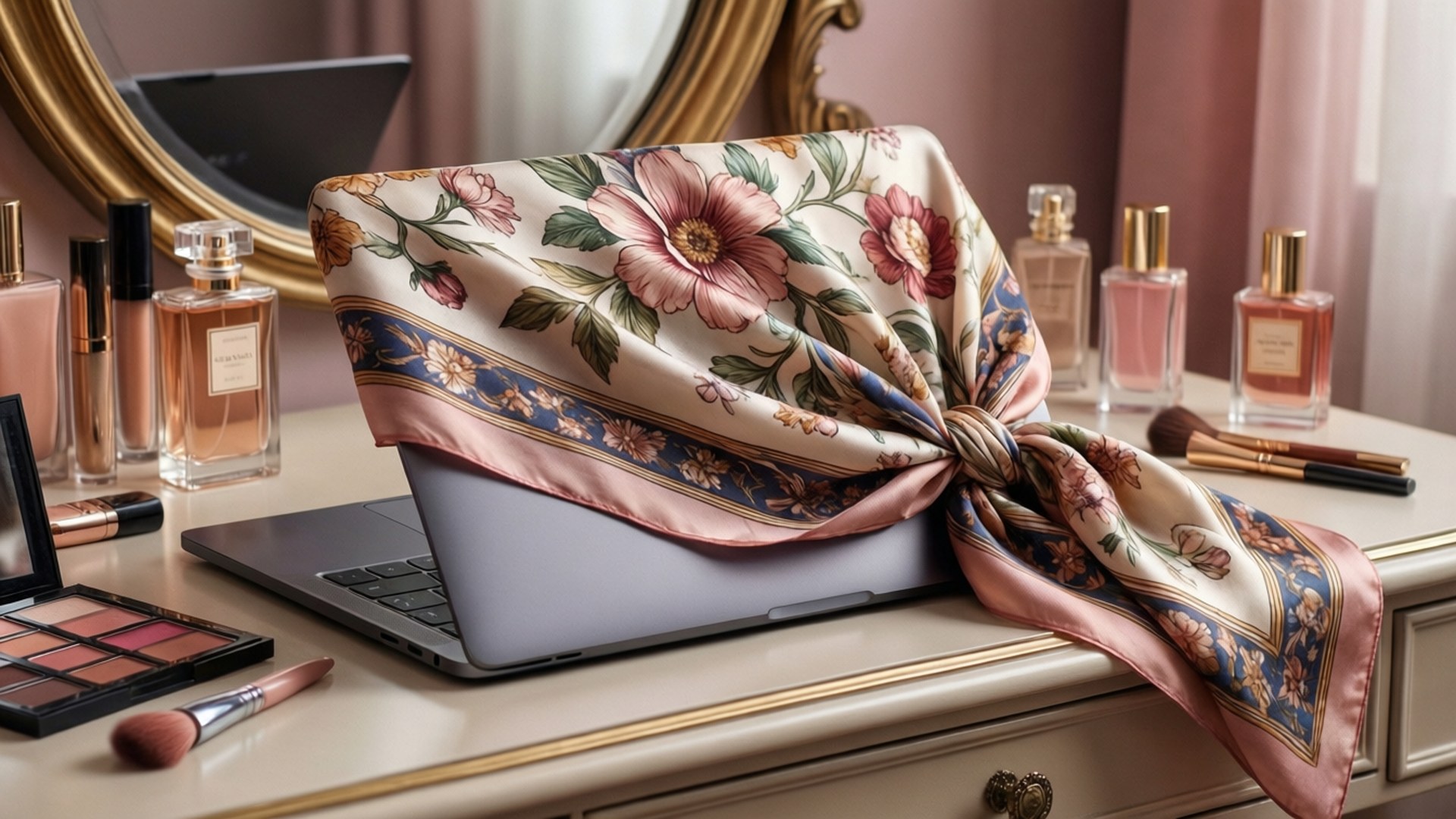 花卉絲綢Chromebook優雅 壁紙
