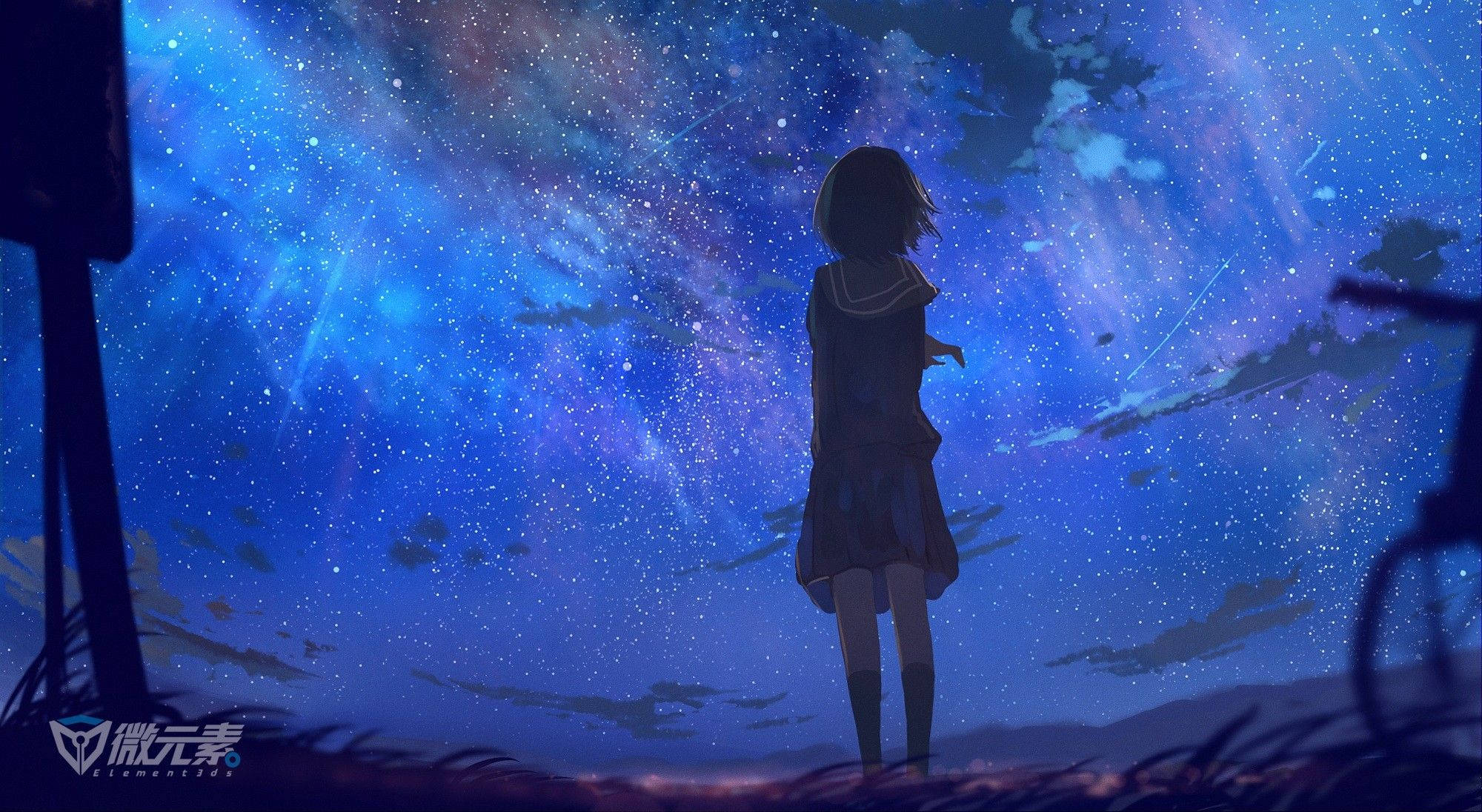 Chromebook 動漫女孩背景 壁紙