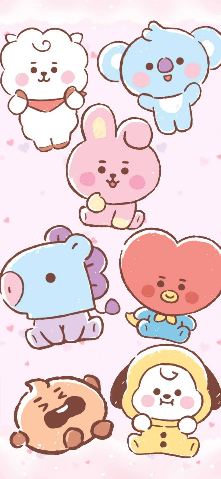 Cooky Bt21 與 Line Friends 壁紙