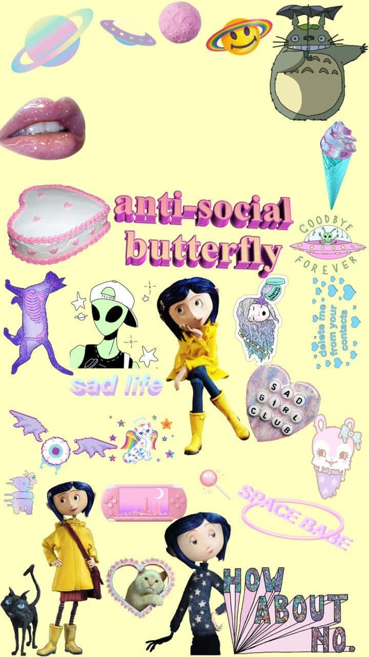 哥德粉彩Coraline 壁紙