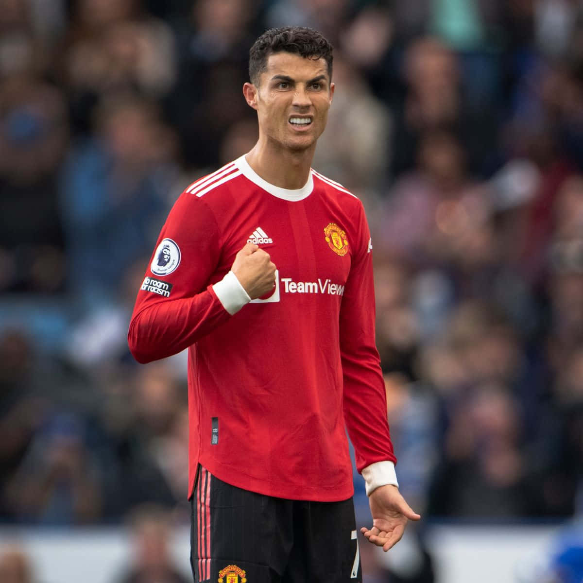 Cristiano Ronaldo 在球場上擺出姿勢 壁紙