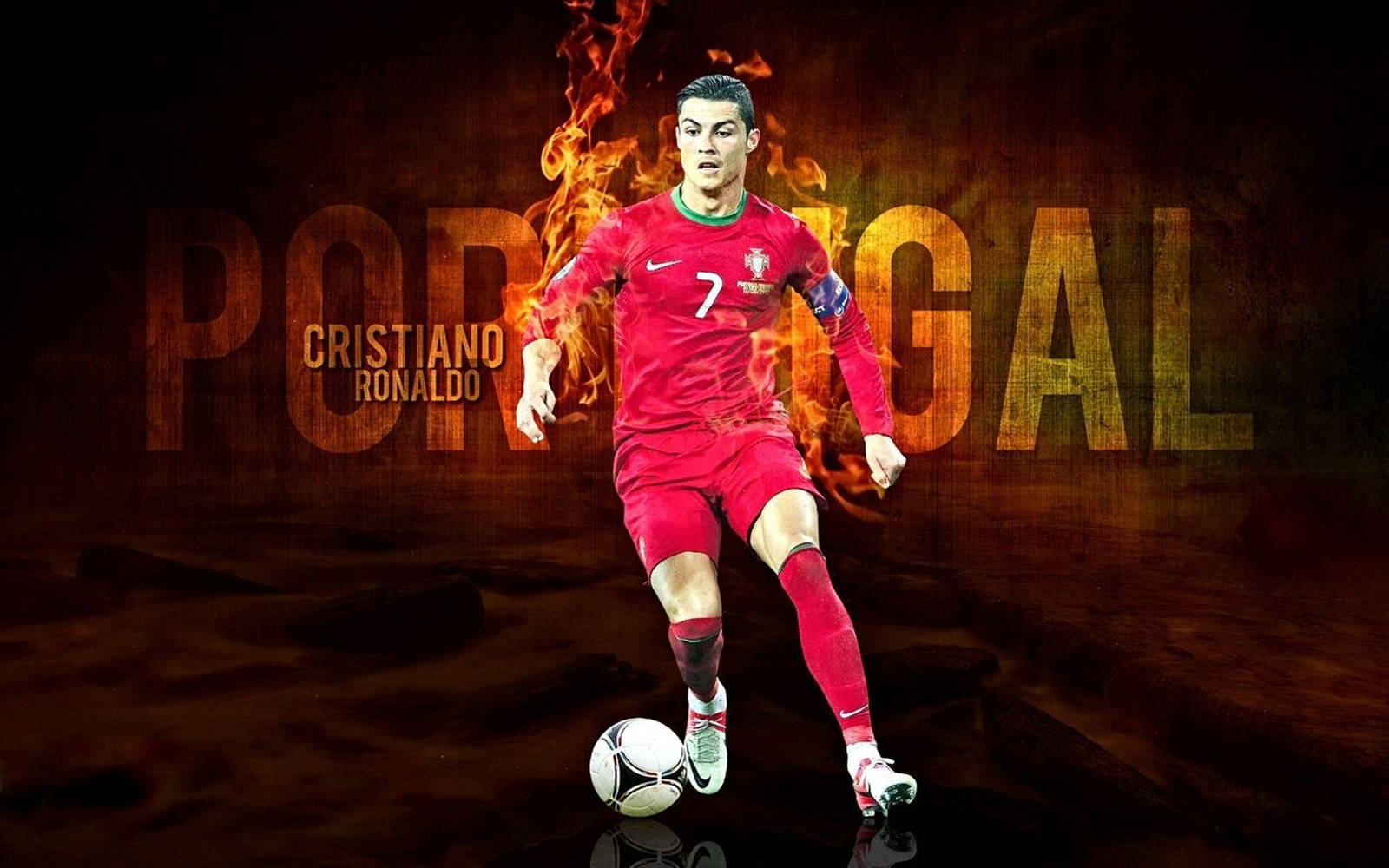 Cristiano Ronaldo 酷炫葡萄牙隊數位藝術 壁紙